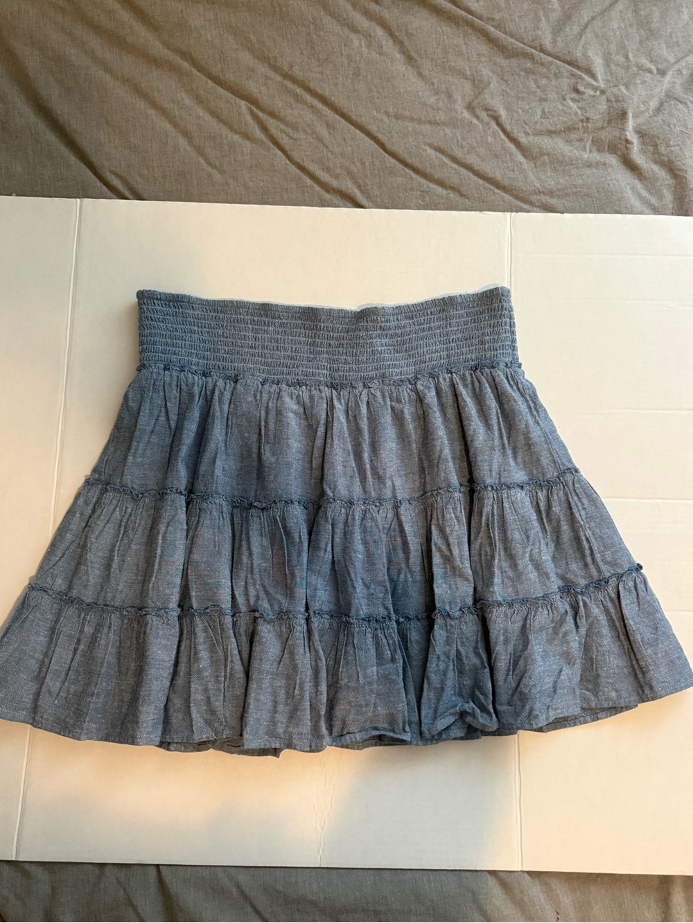 American Eagle Outfitters blue Tiered Smocked Waist Skirt